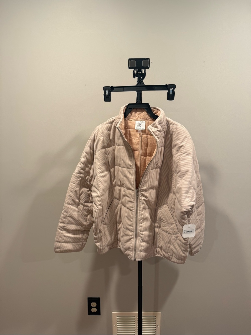 Altar'd State Light Beige Quilted Corduroy Puffer Jacket - Picture 5 of 7